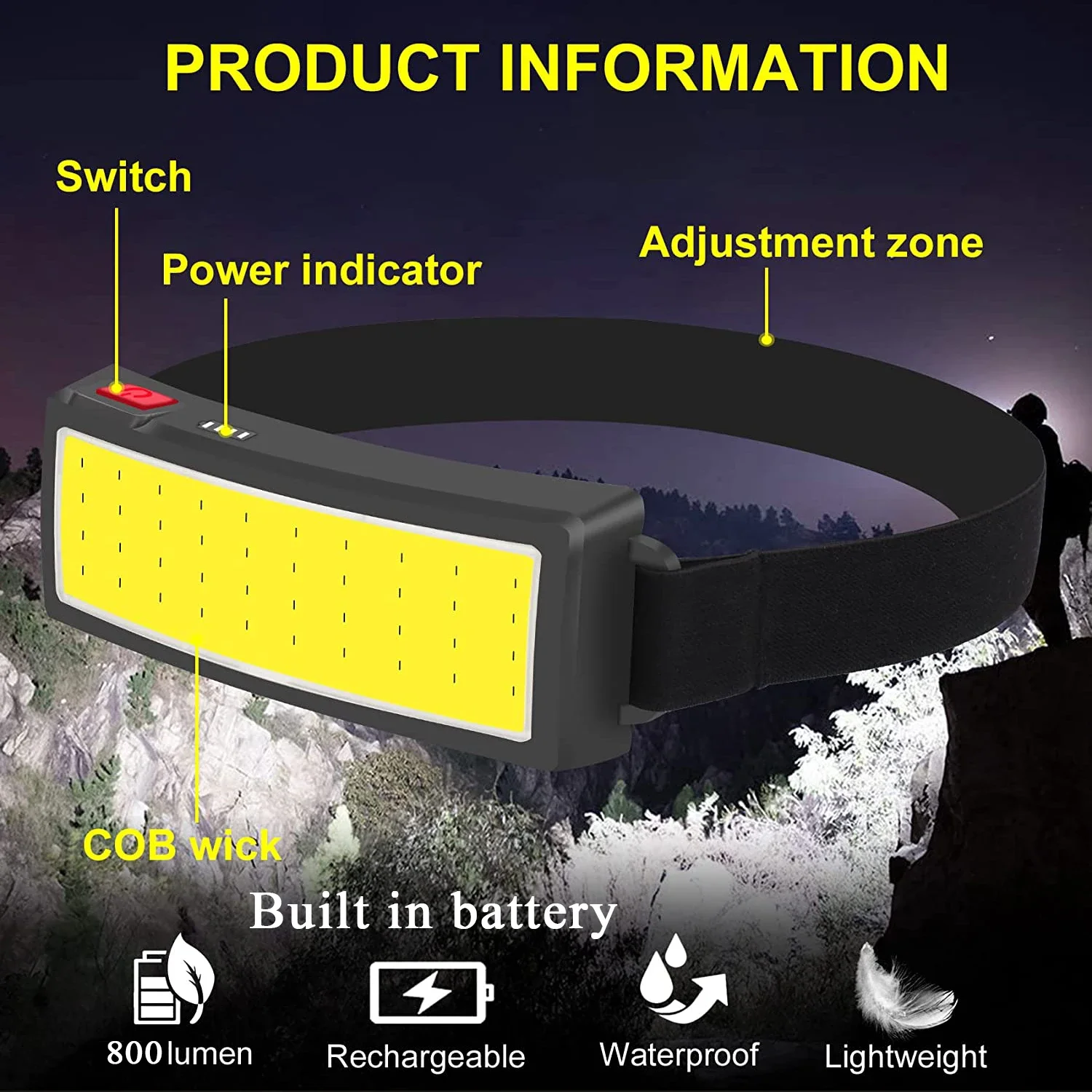 COB Portable LED Headlights Ou - Hunting Fishing Outdoor ulasan dan harga