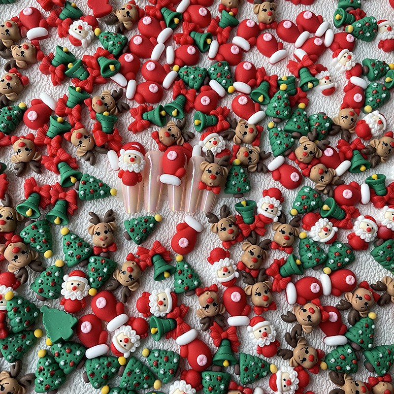 10Pcs Christmas Nails Charms C - Elk Bugle Call ulasan dan harga