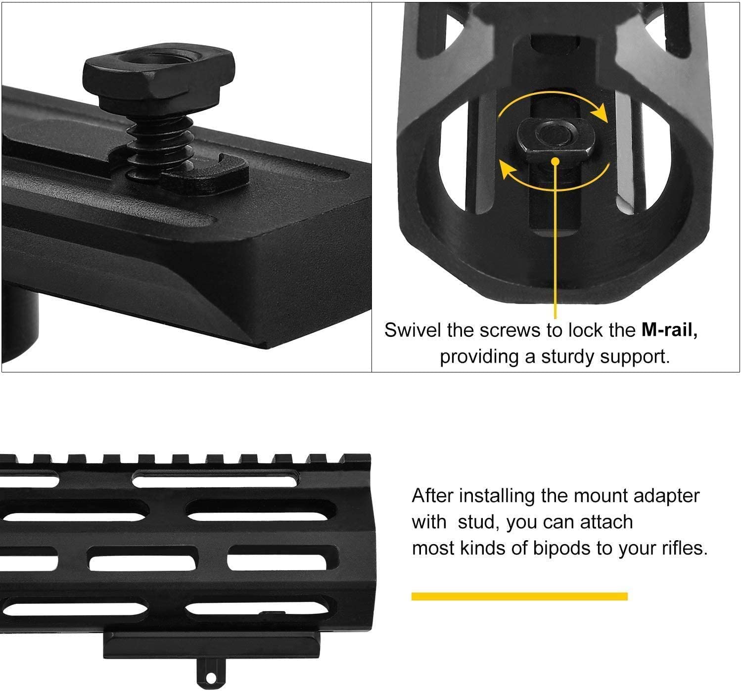 WildSky M-lok Mount Picatinny  - Bipod Rifle Mount ulasan dan harga